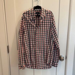 J Crew Men's Red and Green Plaid Shirt